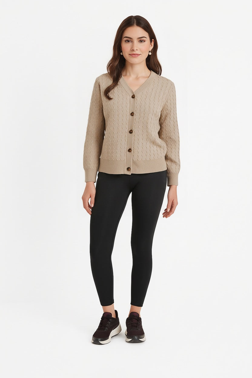 Women Cardigan V-Neck Sweater