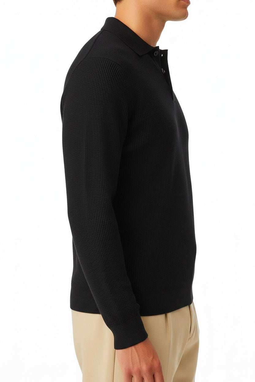 Men Solid Polo Neck Sweater