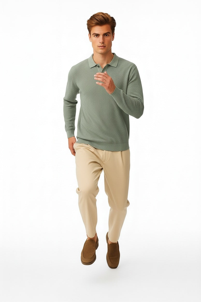 Men Solid Polo Neck Sweater