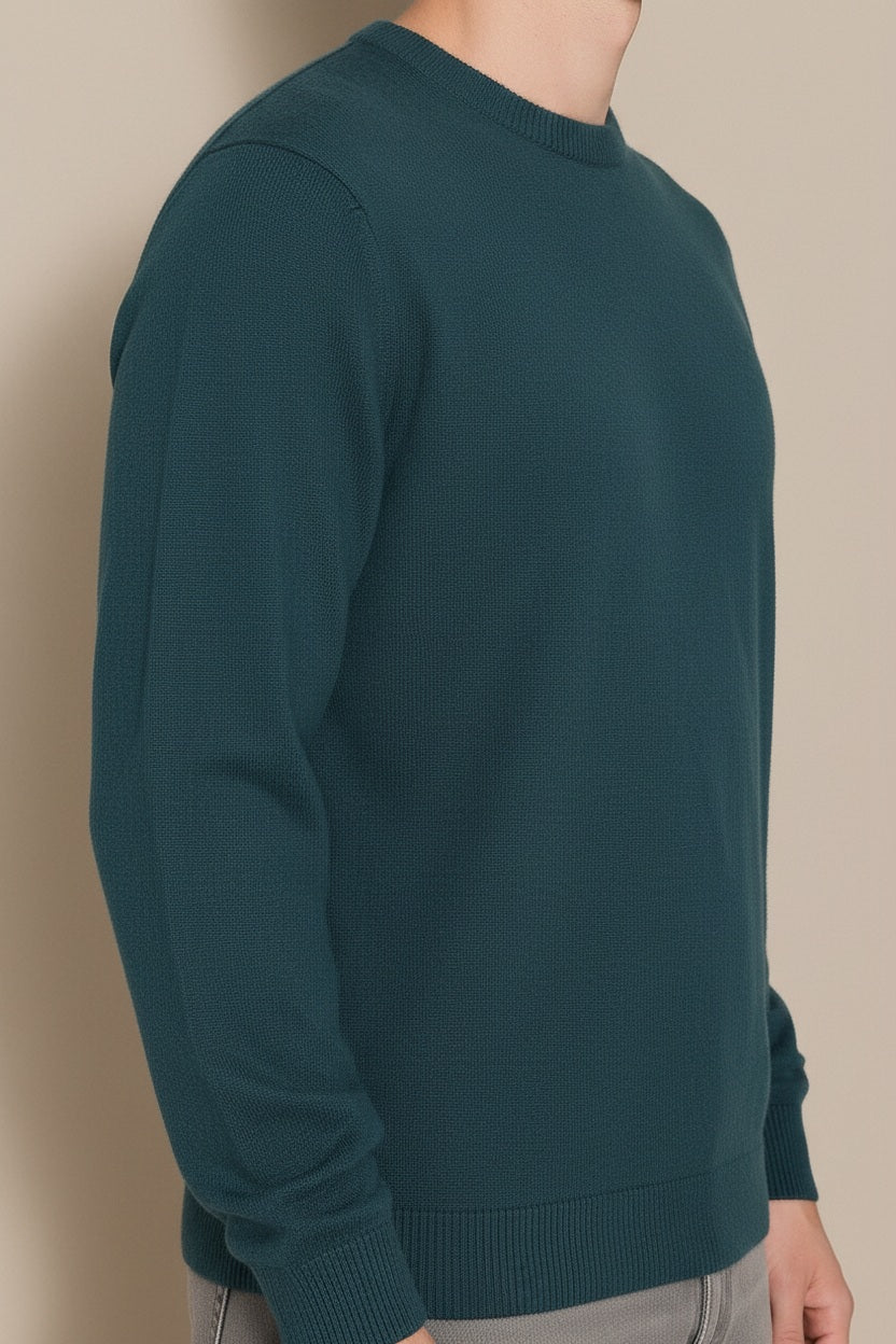 Men Solid Round Neck Sweater