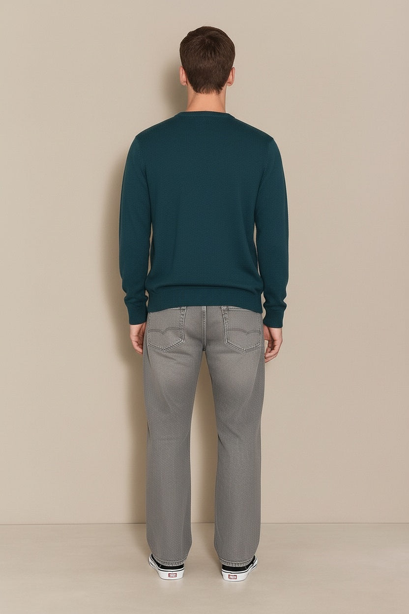 Men Solid Round Neck Sweater