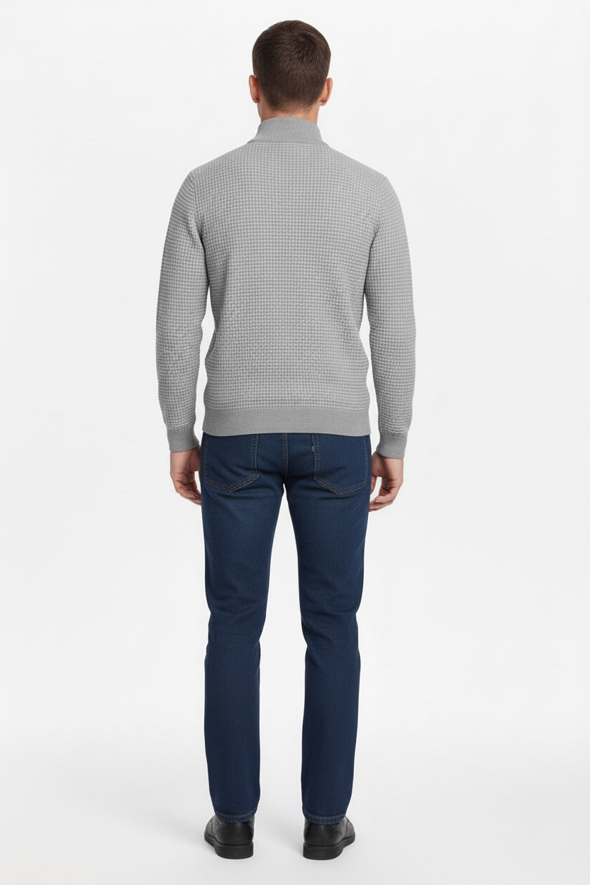 Men Solid High Neck Sweater