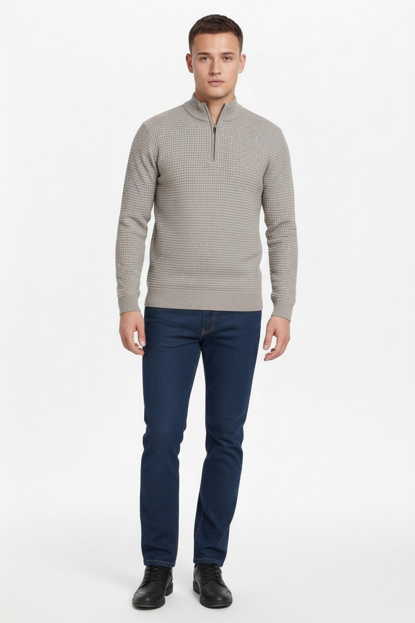 Men Solid High Neck Sweater