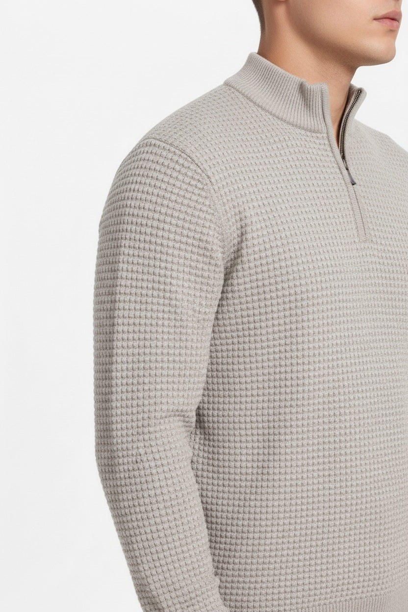 Men Solid High Neck Sweater