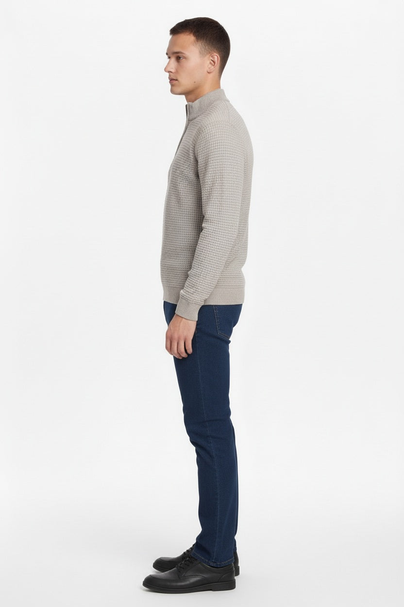 Men Solid High Neck Sweater