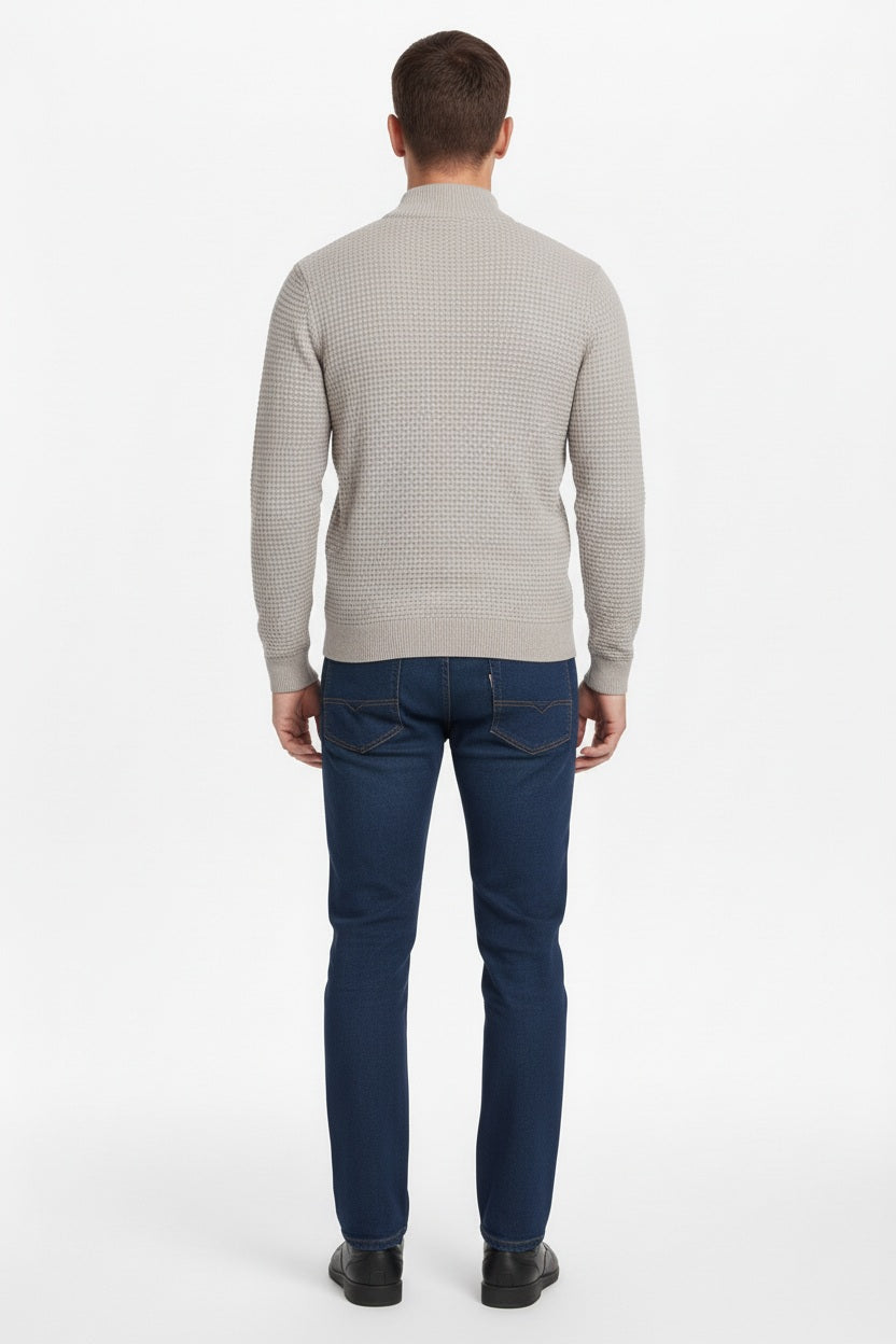 Men Solid High Neck Sweater