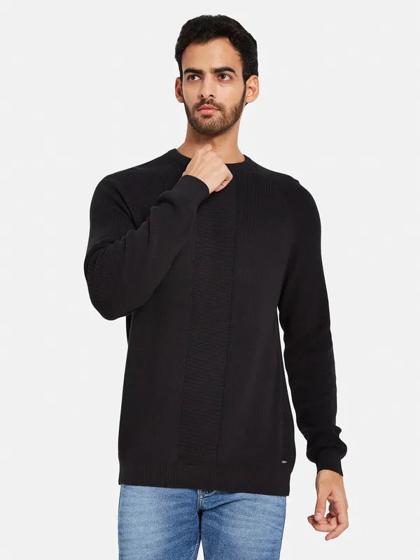 Ribbed Long Sleeves Cotton Pullover