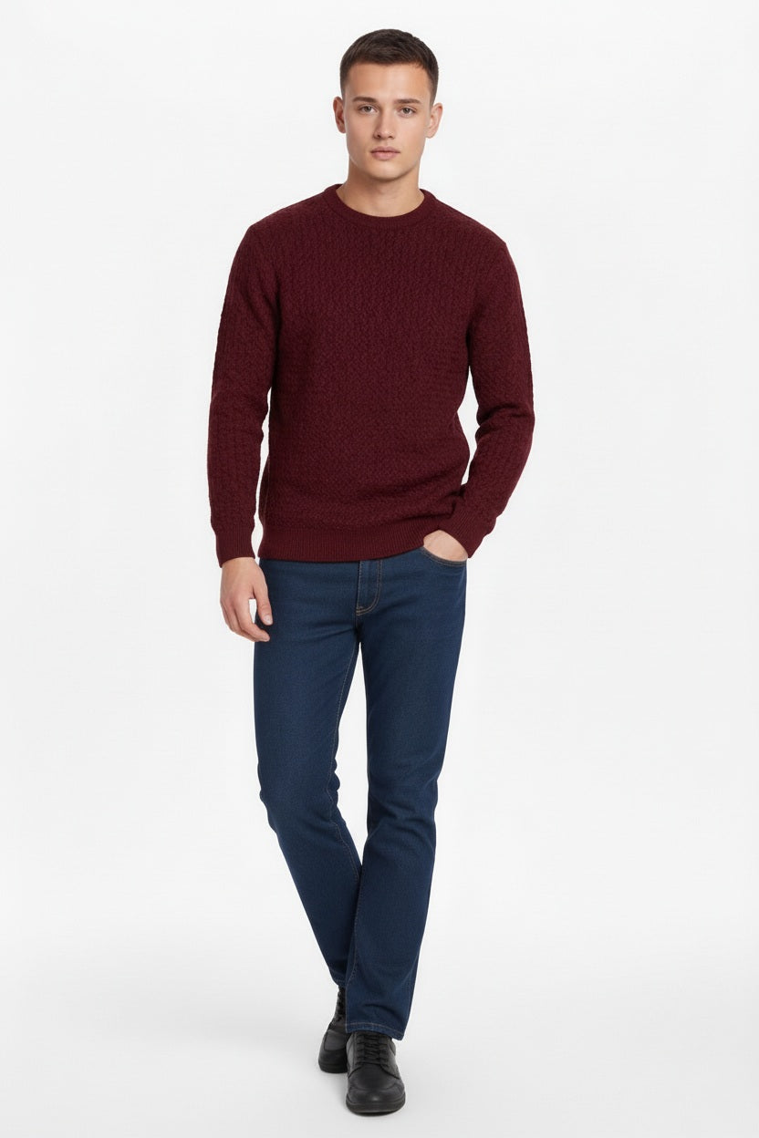 Men Solid Round Neck Sweater