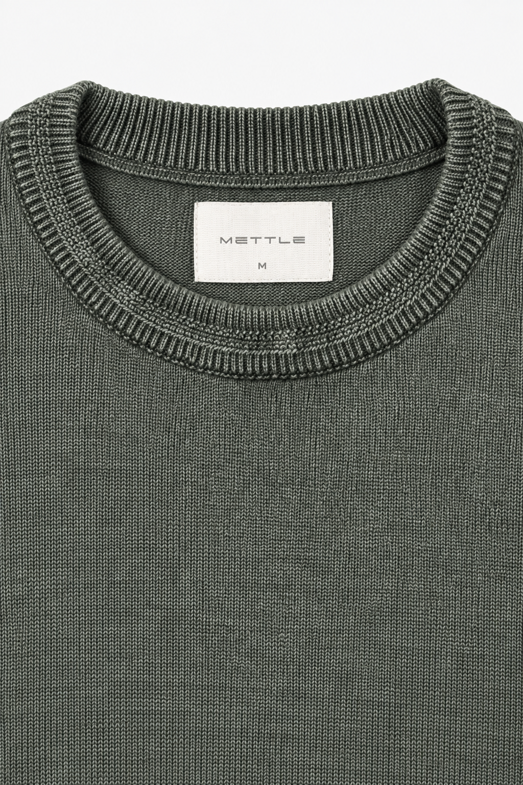 Men's Cotton Overdyed Knitted Sweater – Olive | Regular Fit |