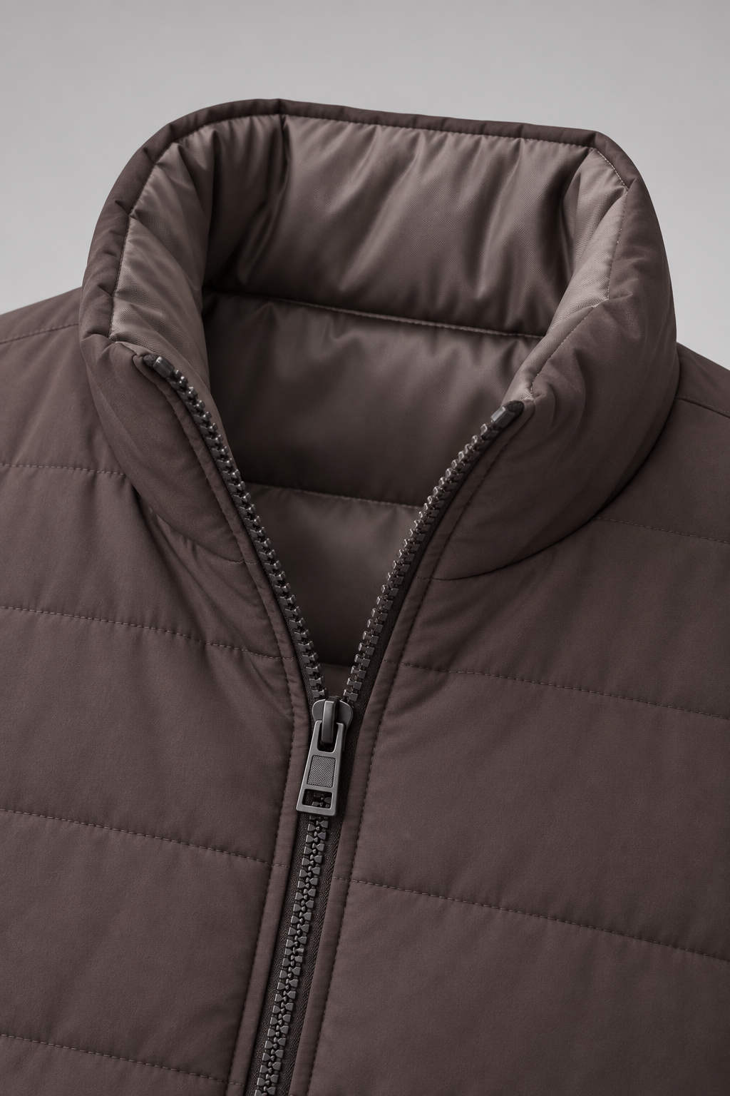 Men’s Nylon Reversible Puffer Jacket – Coffee & Mud Regular Fit Full-Zip Winter Jacket