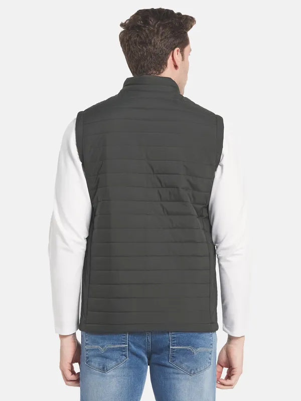 Men Olive Green Puffer Jacket