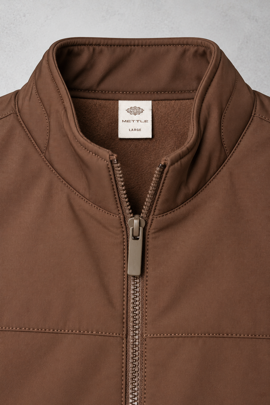Men’s Espresso Regular Fit Woven Zip-Up Jacket