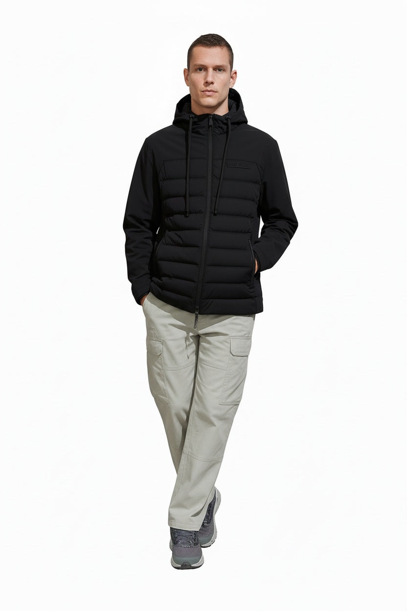 Men Hooded Solid Puffer Jacket