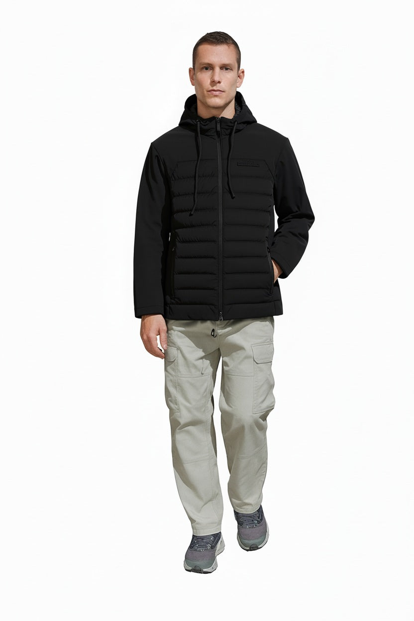 Men Hooded Solid Puffer Jacket