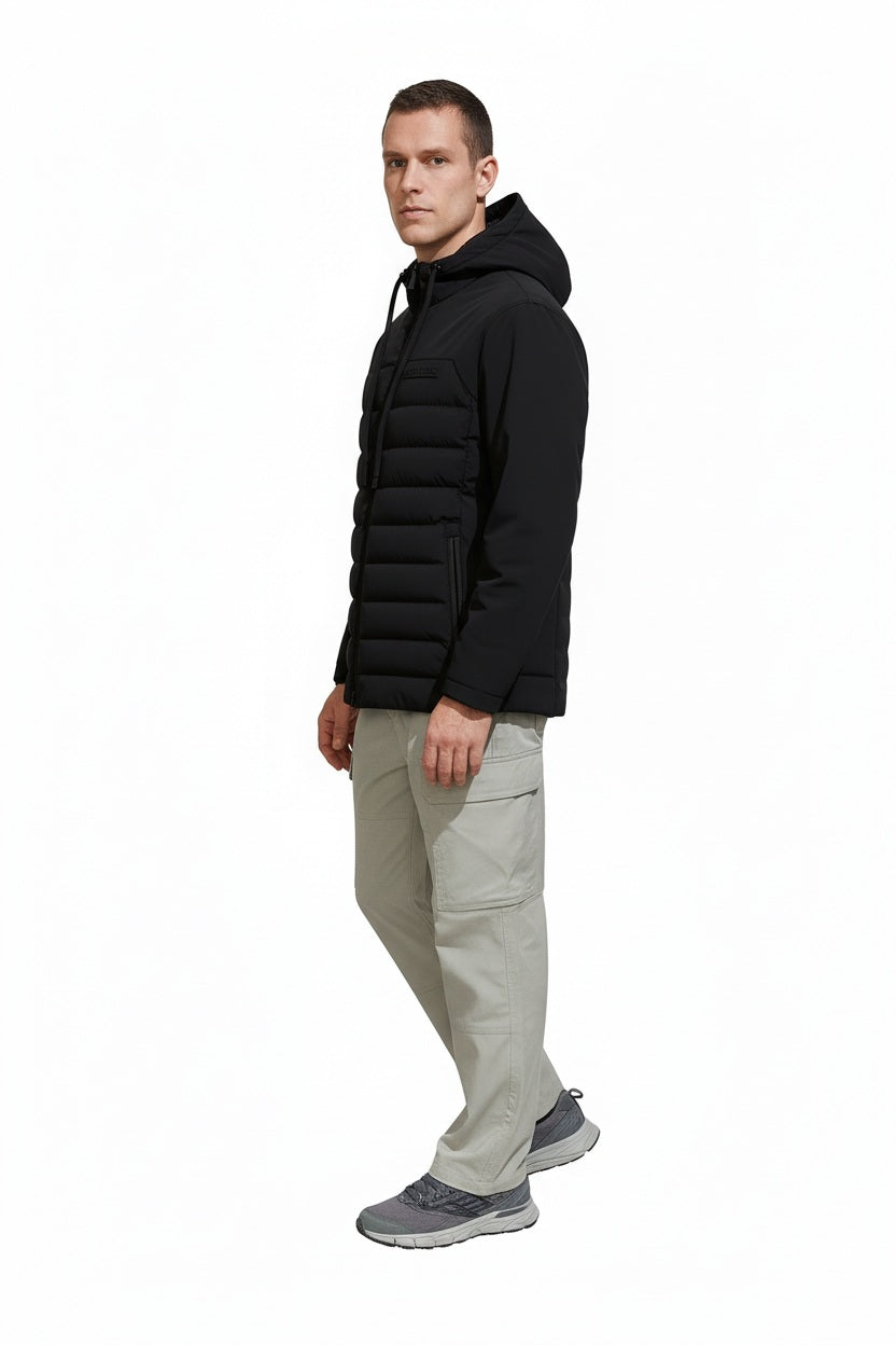 Men Hooded Solid Puffer Jacket