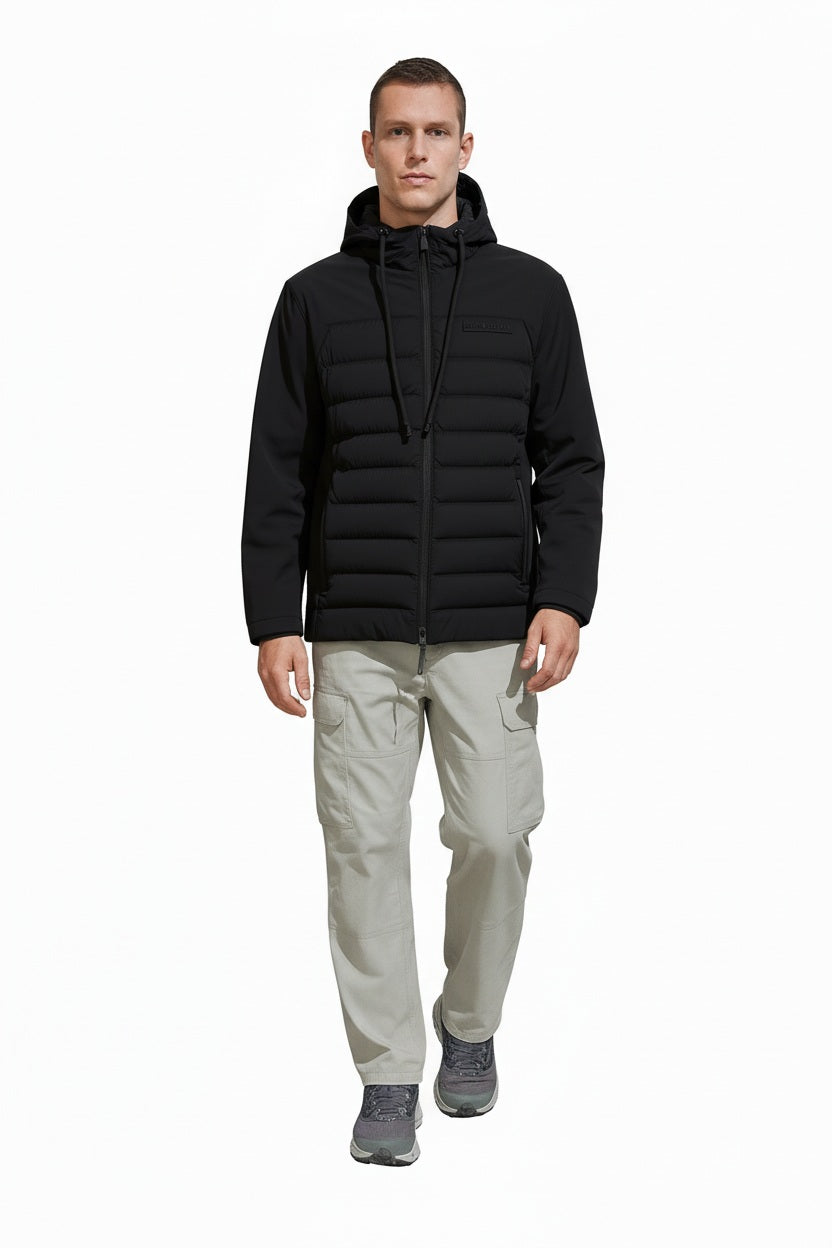 Men Hooded Solid Puffer Jacket