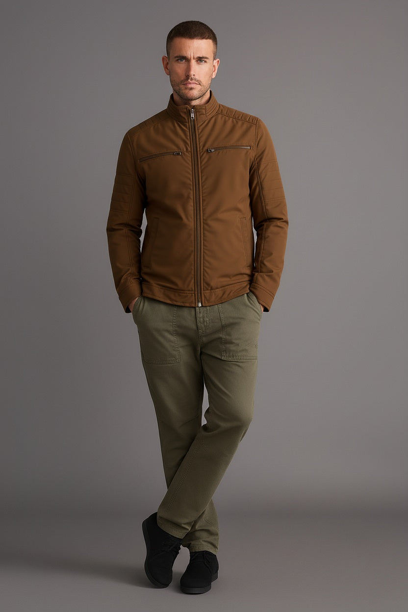 Men Solid Mandarin Jacket