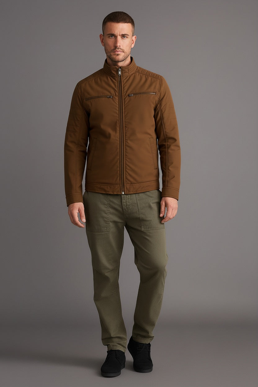 Men Solid Mandarin Jacket