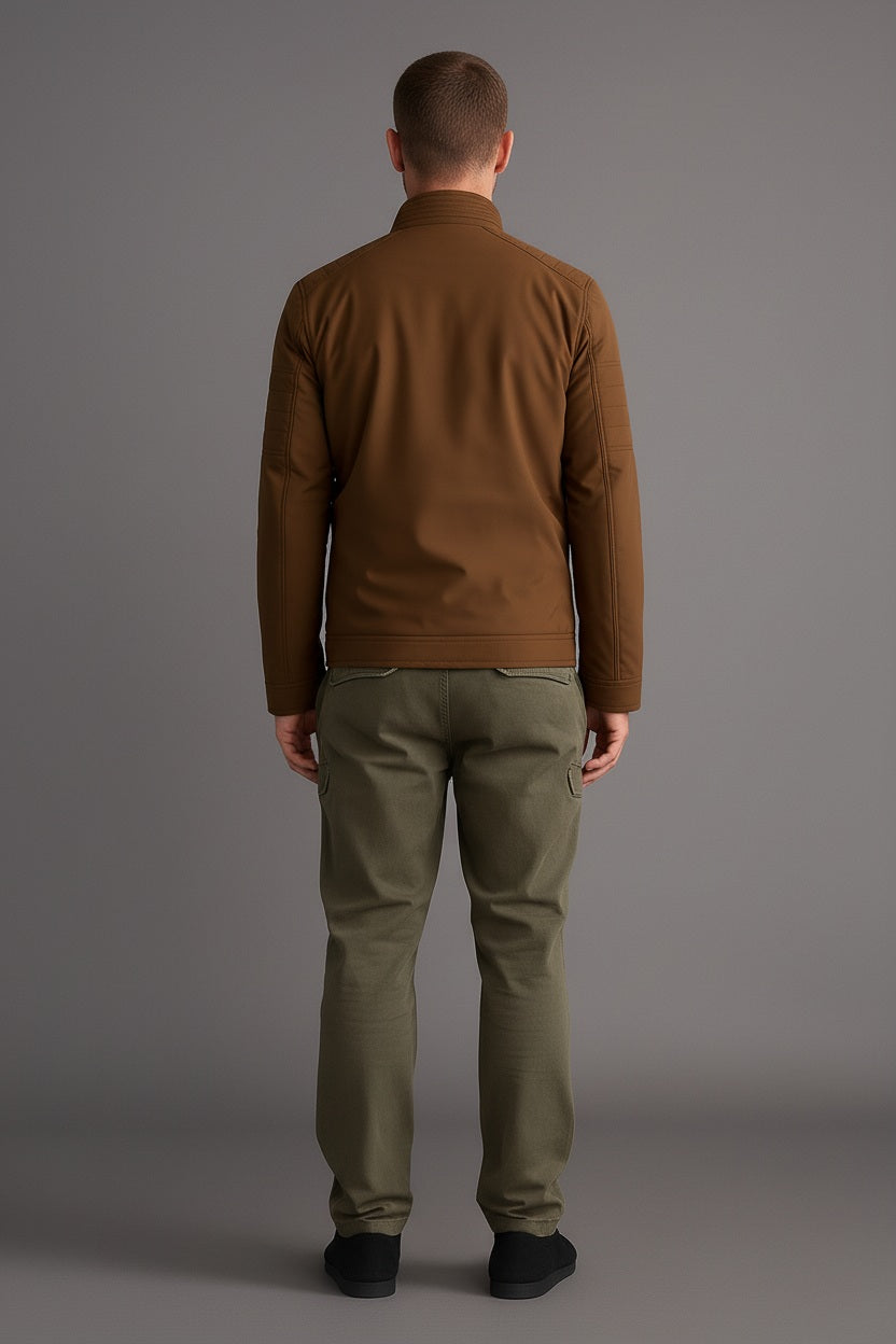 Men Solid Mandarin Jacket