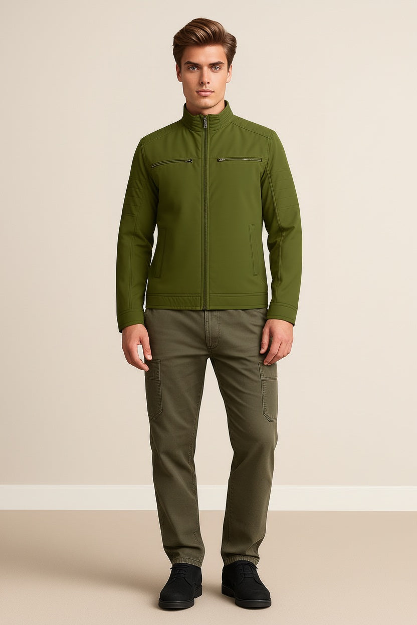 Men Solid Mandarin Jacket