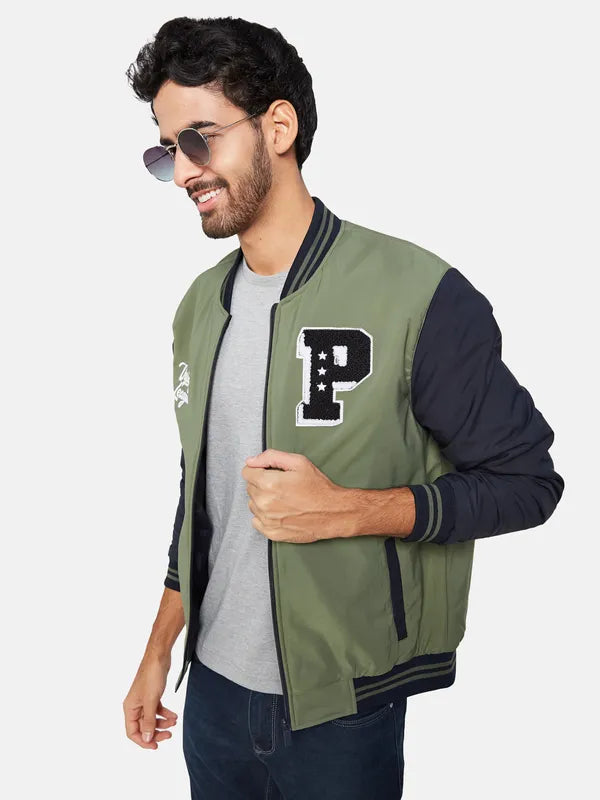 Mettle Men Olive Green Woven Jacket
