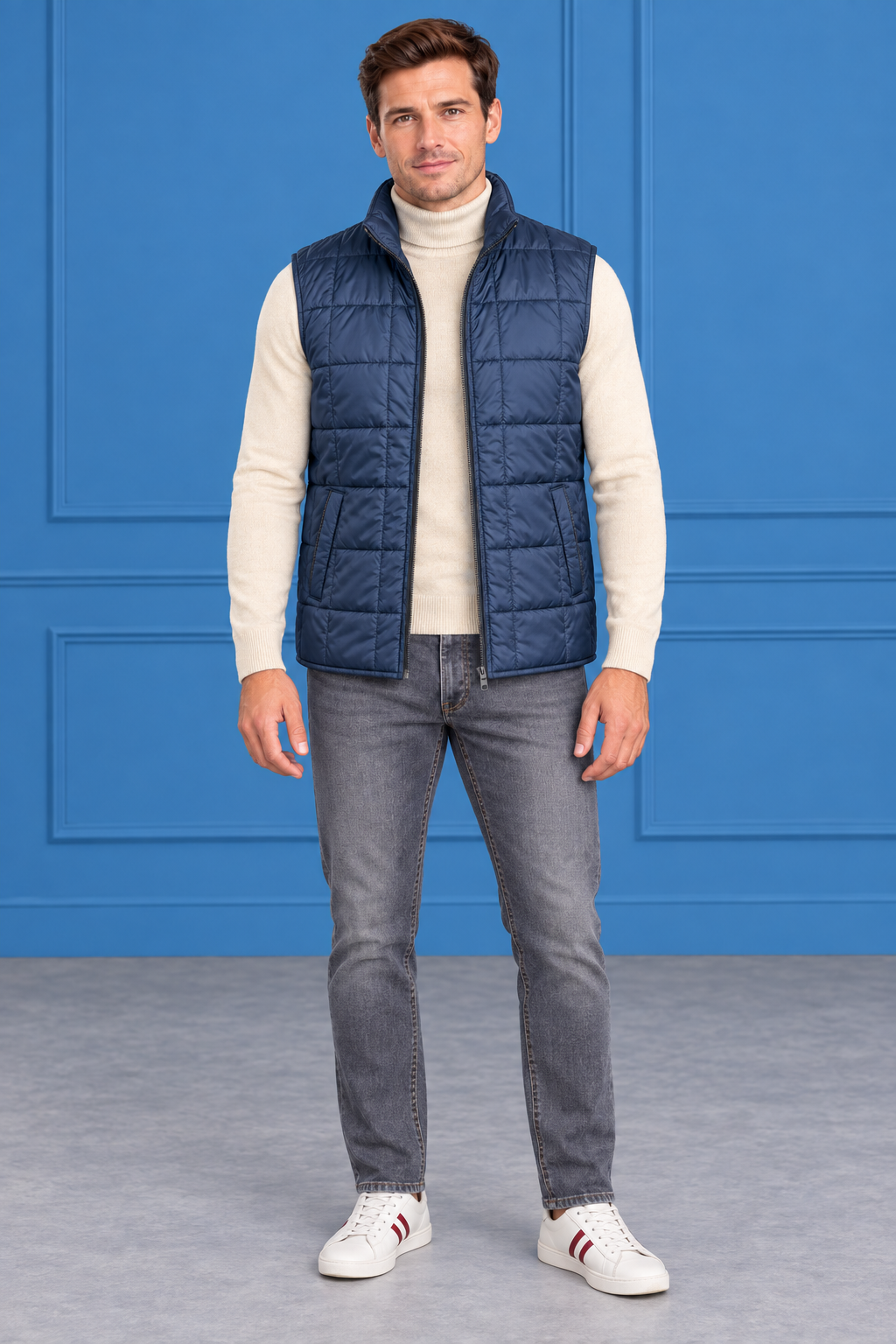 Men’s Wine Lightweight Reversible Woven Puffer Gilet – Regular Fit Sleeveless Jacket