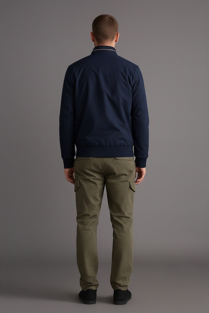 Men Colourblocked Bomber Jacket