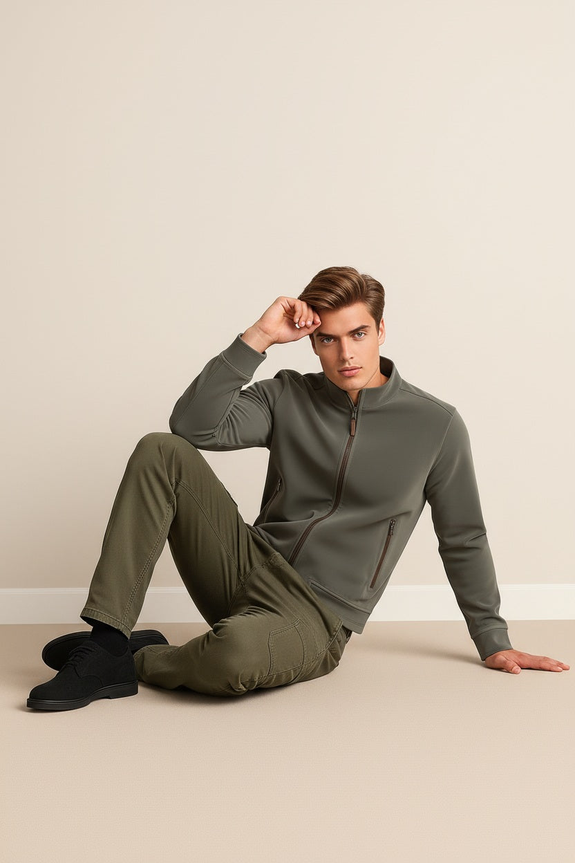 Men Corduroy Lightweight Bomber Jacket