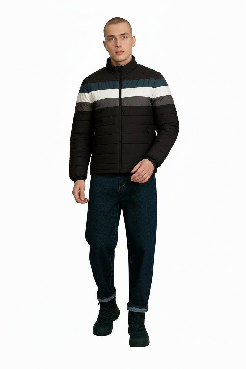 Men Colourblocked Puffer Jacket