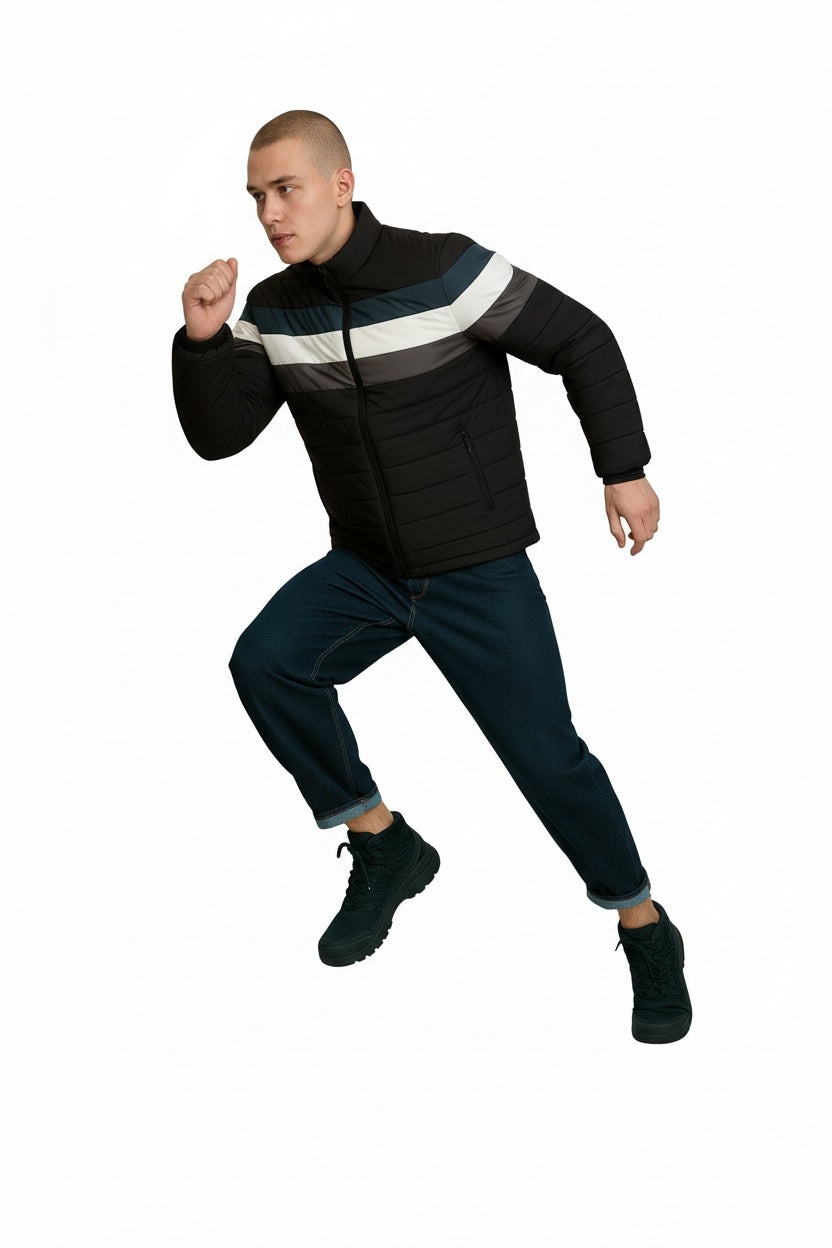 Men Colourblocked Puffer Jacket