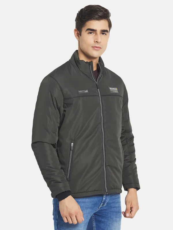 Mettle Men Olive Green Open Front Jacket
