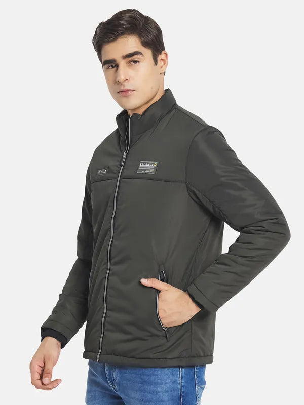 Mettle Men Olive Green Open Front Jacket