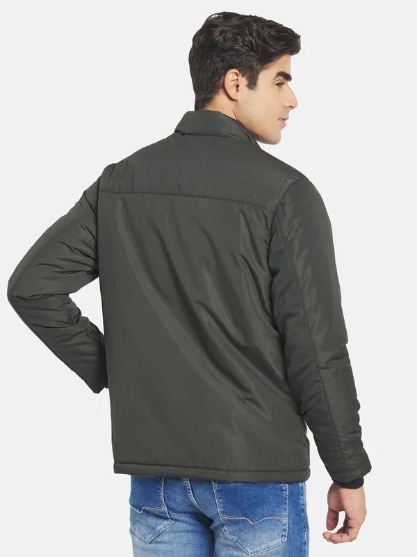 Mettle Men Olive Green Open Front Jacket