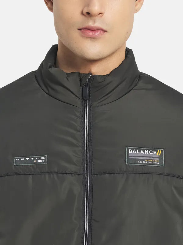 Mettle Men Olive Green Open Front Jacket