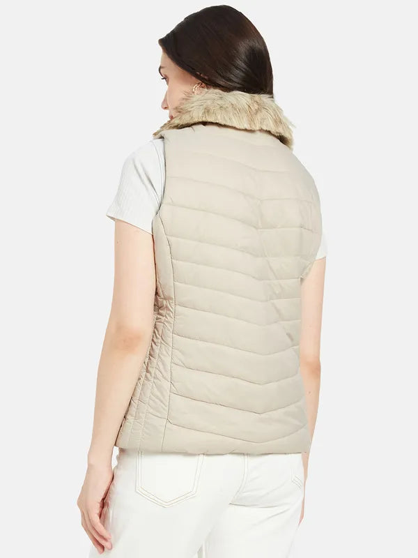 Mettle Women Beige Padded Jacket