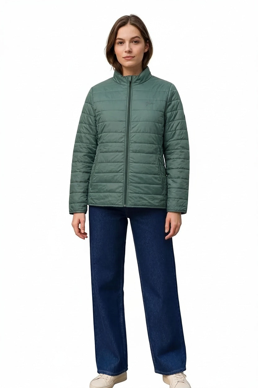 Women Solid Mandarin Neck Jacket