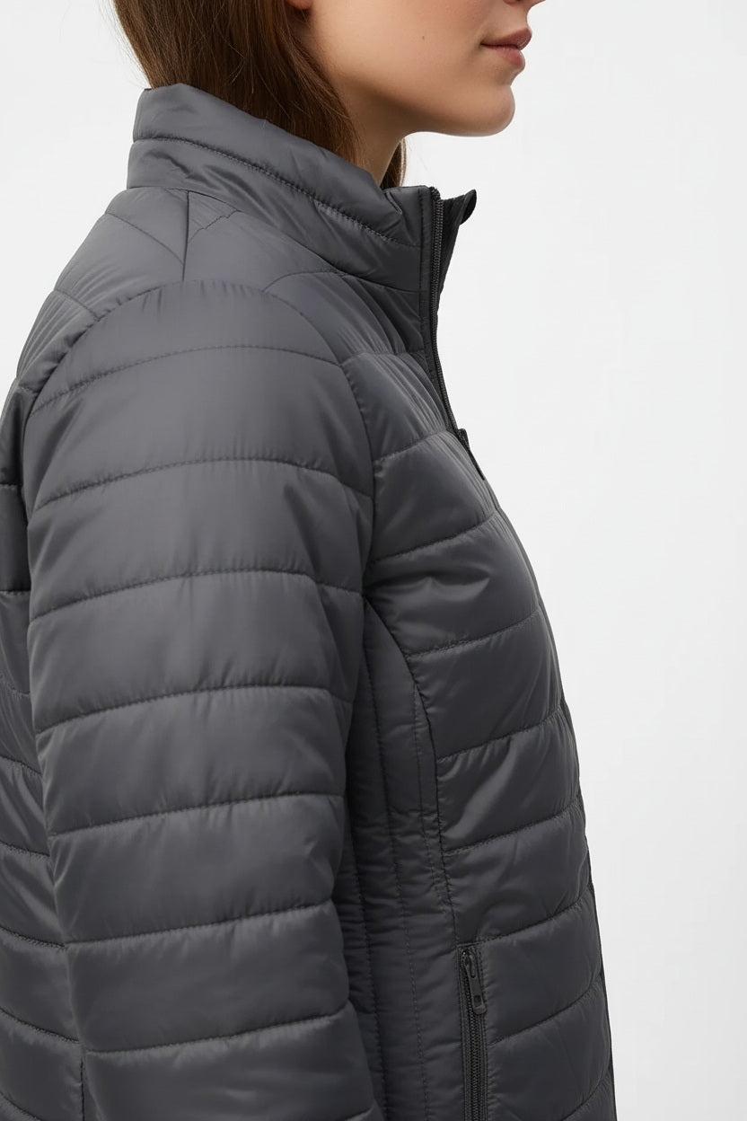 Women Solid Mandarin Neck Jacket