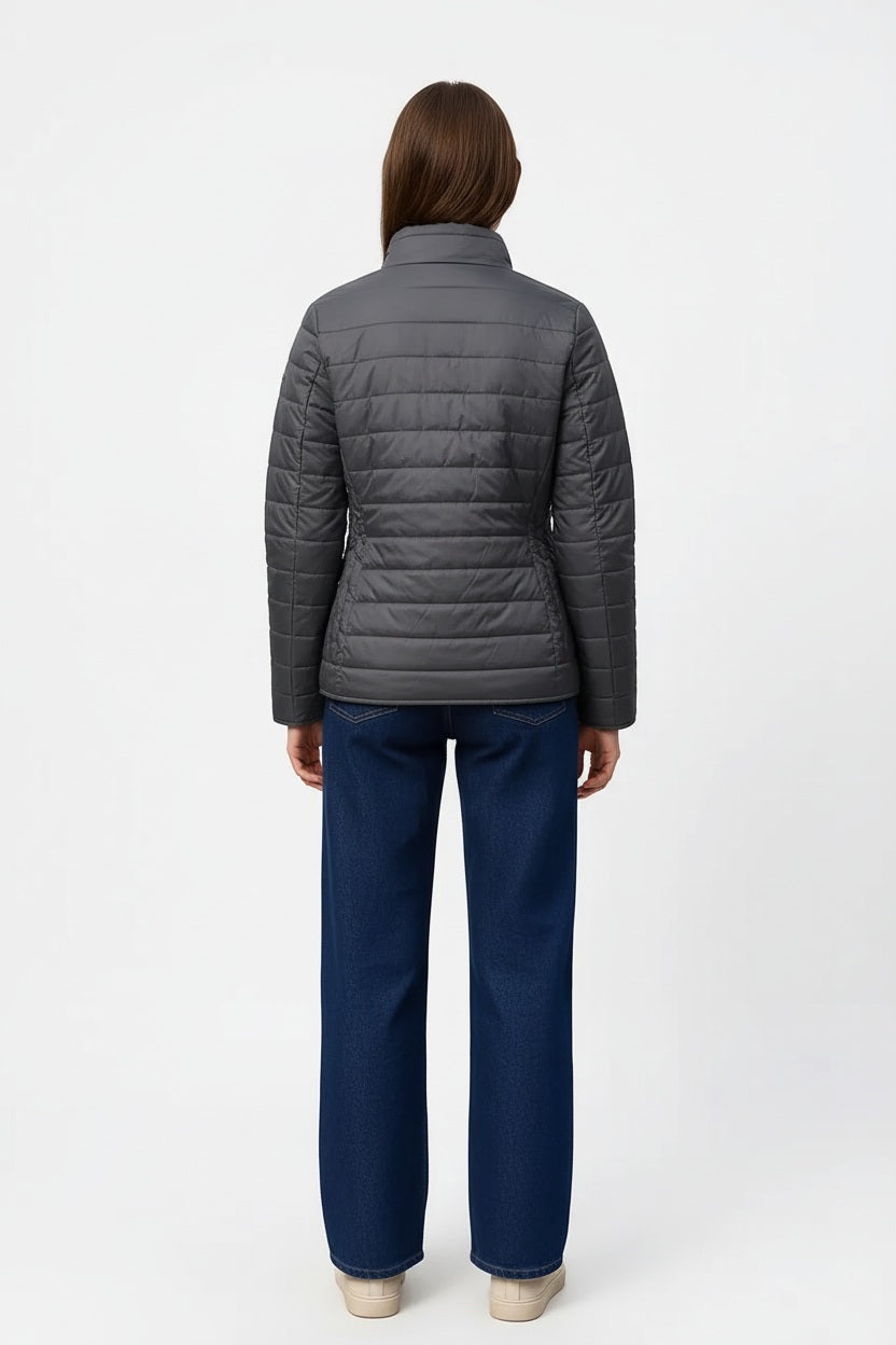 Women Solid Mandarin Neck Jacket