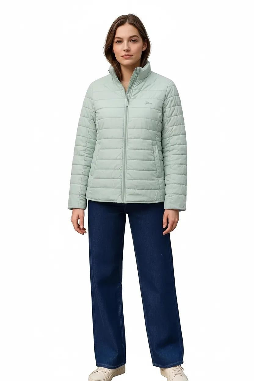 Women Solid Mandarin Neck Jacket