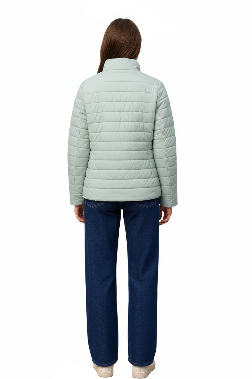 Women Solid Mandarin Neck Jacket