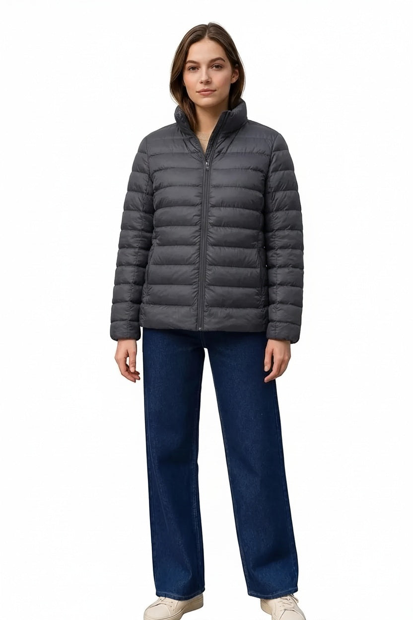 Women Solid Mandarin Neck Jacket