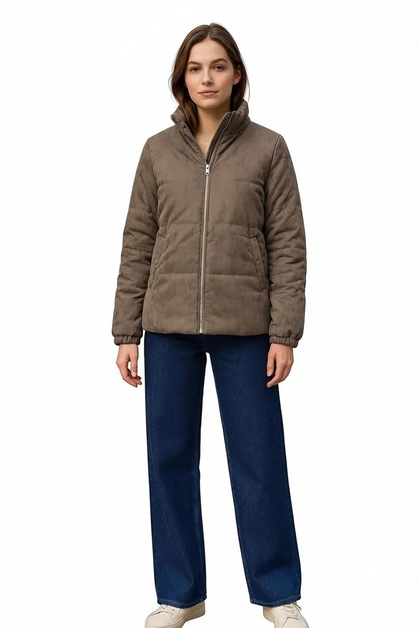 Women Solid Mandarin Neck Jacket