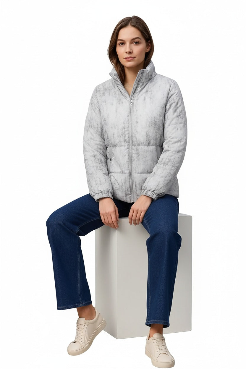 Women Solid Mandarin Neck Jacket