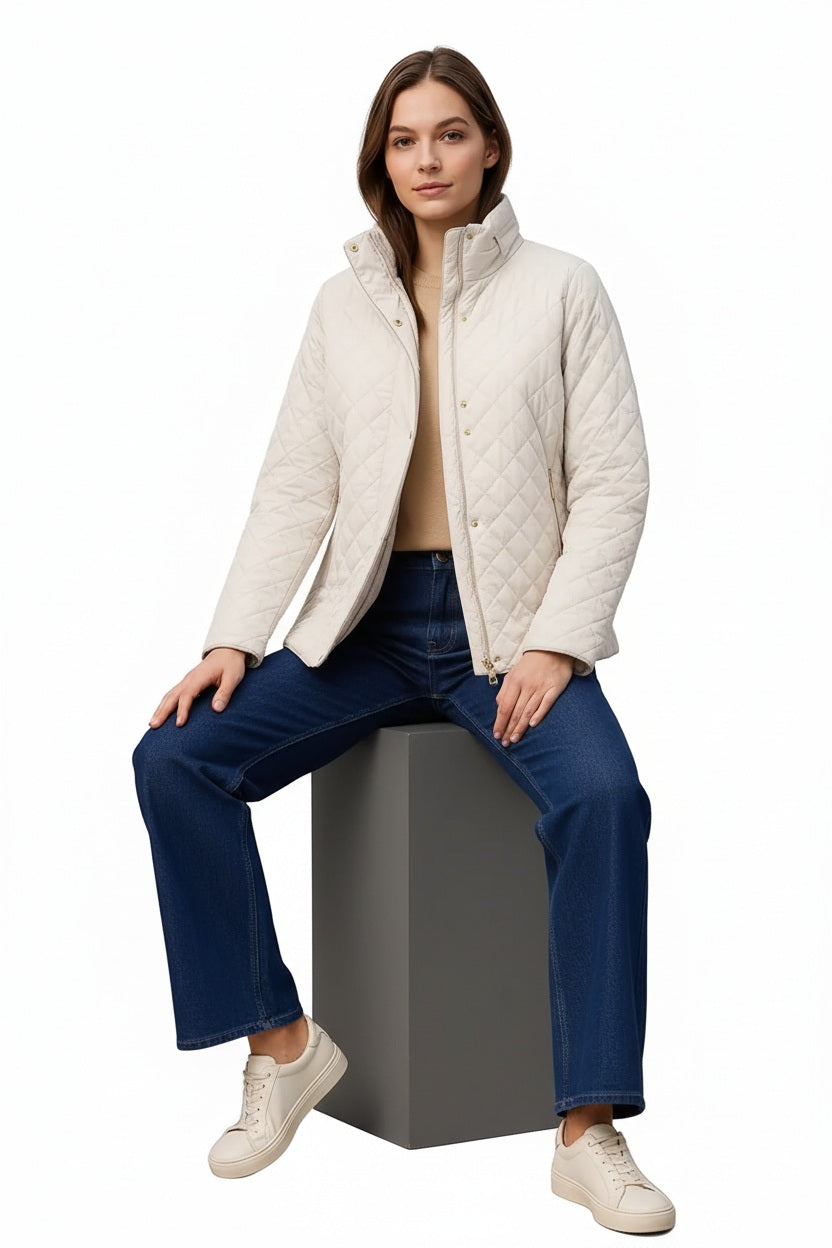 Women Solid Mandarin Neck Jacket