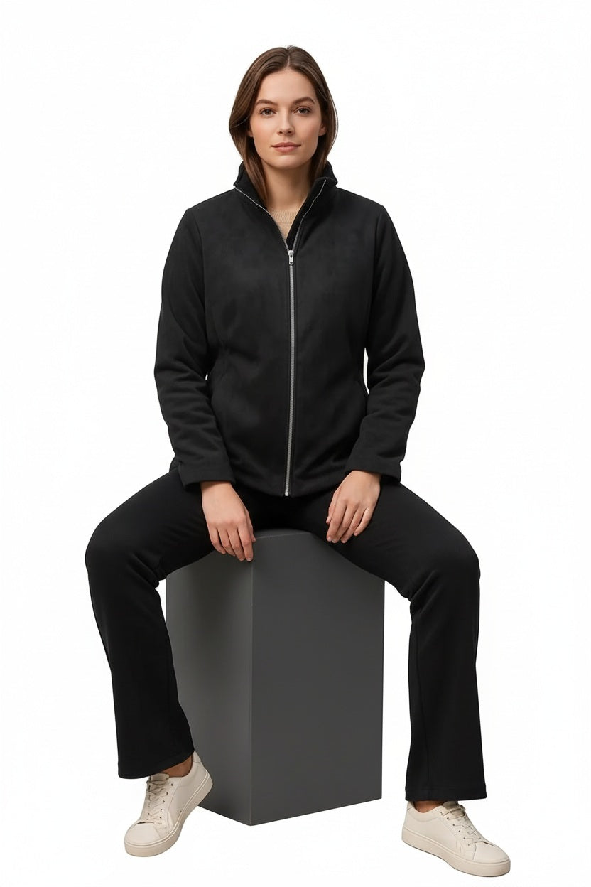 Women Solid Mandarin Neck Jacket