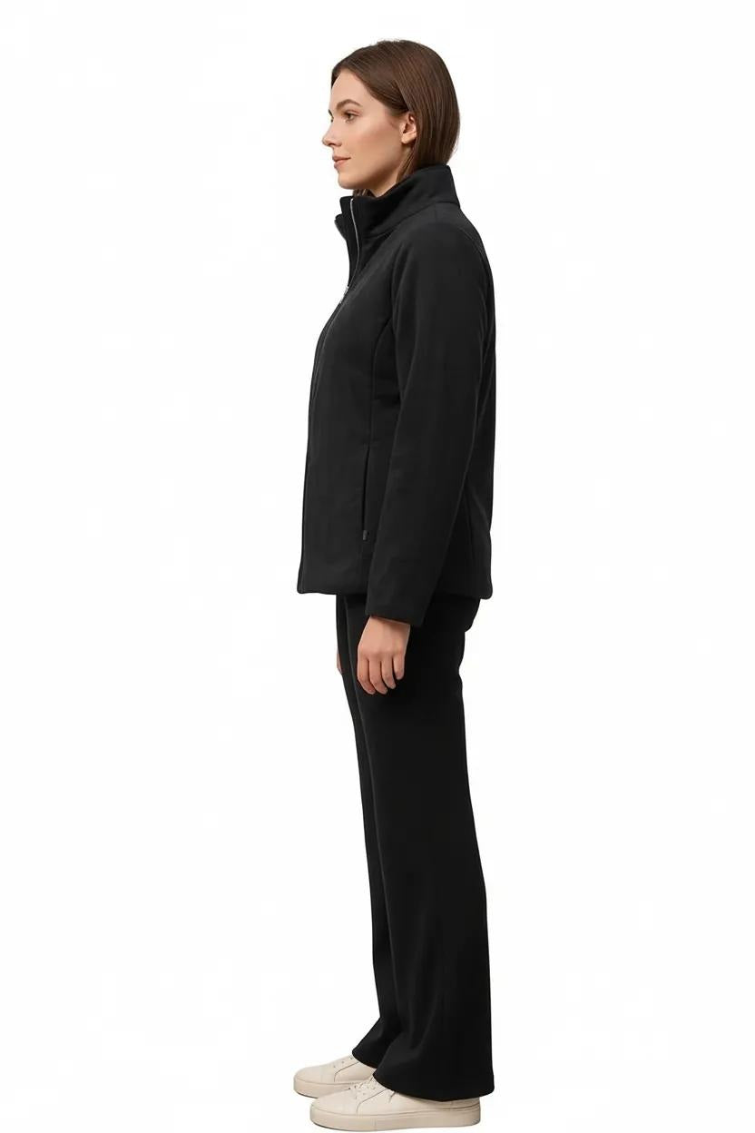 Women Solid Mandarin Neck Jacket