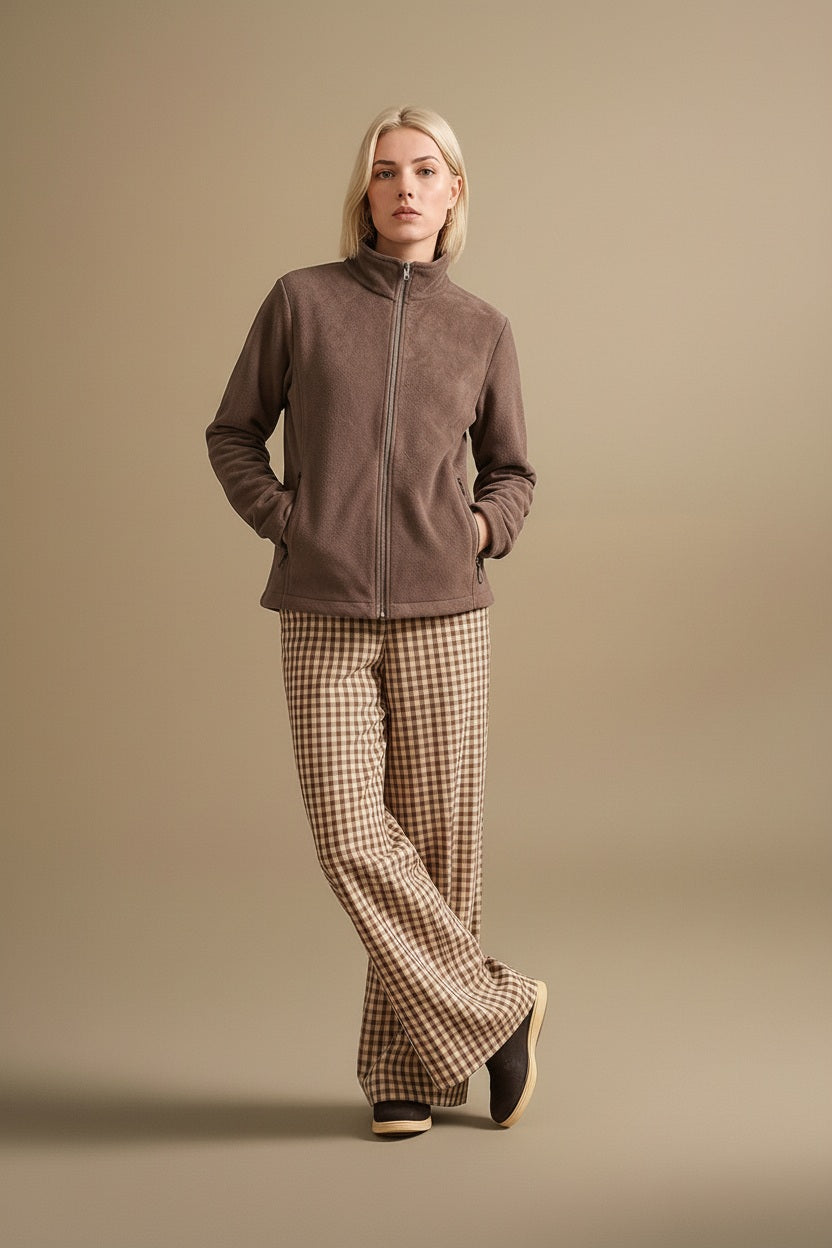 Women Suede Lightweight Woven Jacket