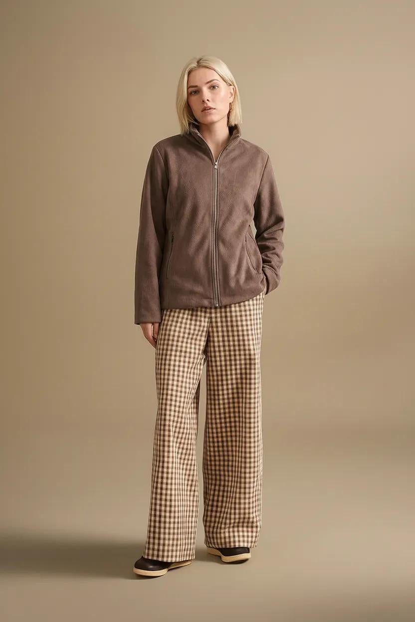 Women Suede Lightweight Woven Jacket