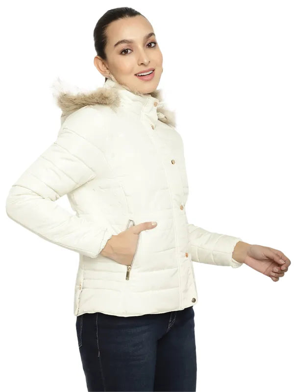 Mettle Women White Parka Jacket
