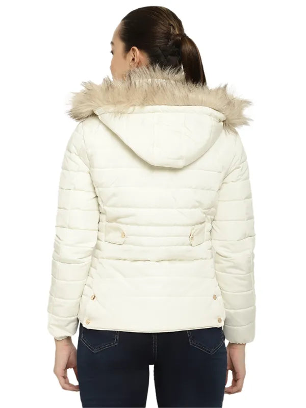 Mettle Women White Parka Jacket